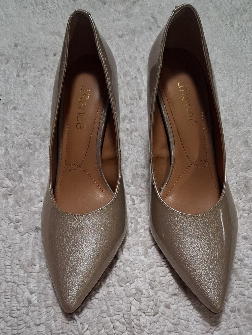 J.Renee Women's Pointed Toe Pump in Metallic Taupe